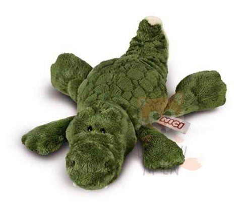  peluche crocodile allongé vert 